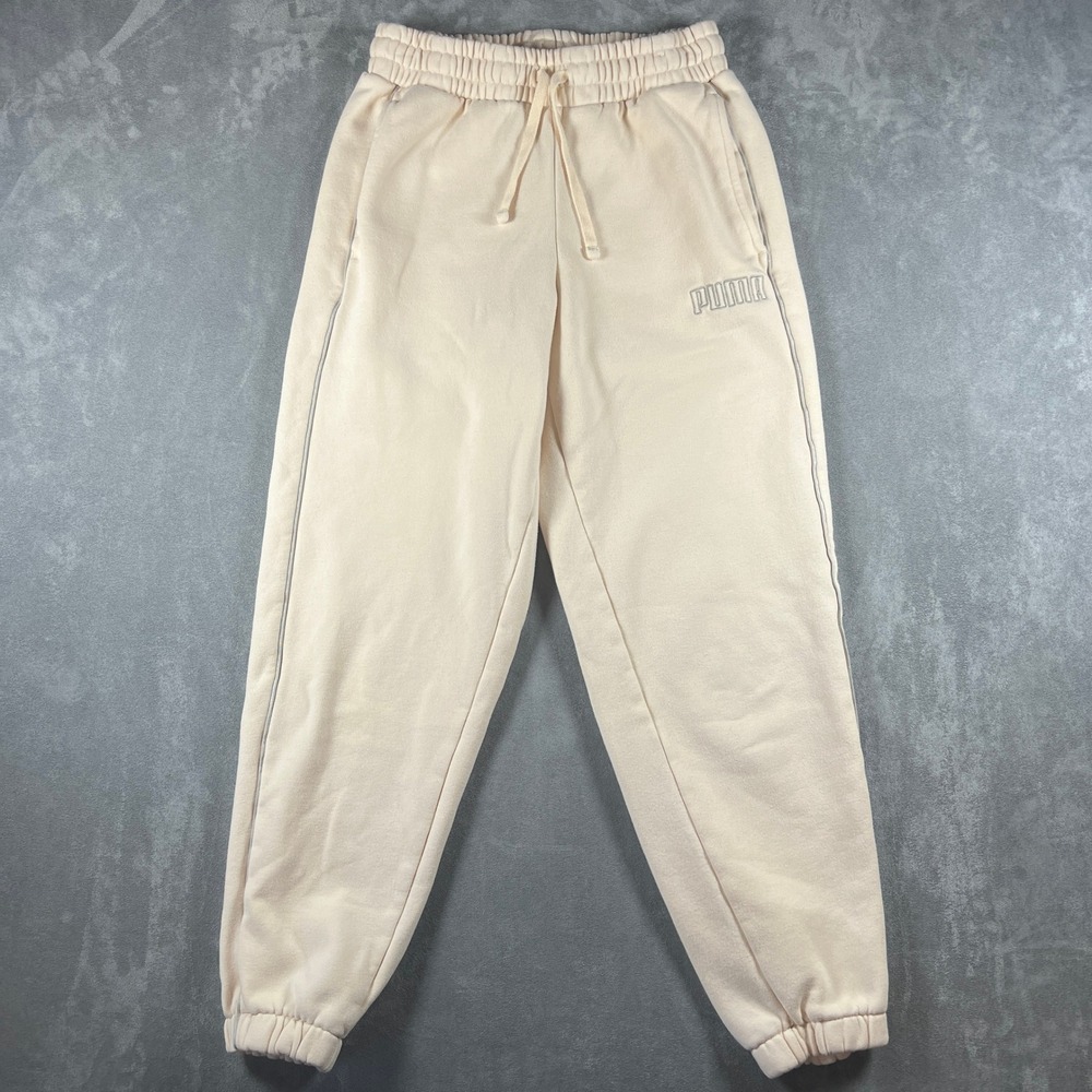 Puma Womens Jogger Sweatpants Cream‎ Beige Small Activewear